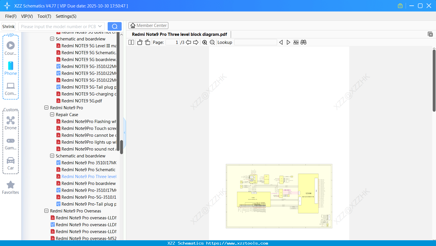 Xiaomi Redmi Note9 Pro Three Level Block Diagram